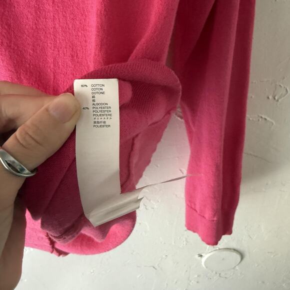 Gap Cardigan Sweater Women Medium Pink Button Front Long Sleeve Preppy Old Money - Picture 6 of 10
